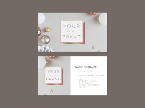 Editable Chiristmas theme Business Card Template - 445623123