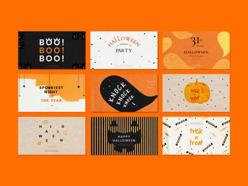 Halloween Banner Template Set for Social Media - 445623129