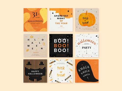 Halloween Social Media Set Template - 445623131