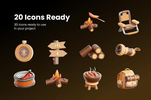 Camping 3D Icon Pack