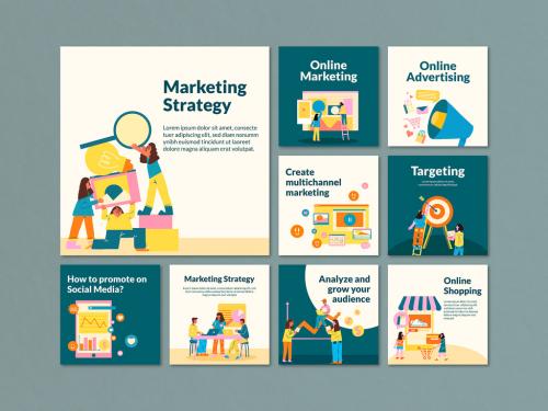 Marketing Strategy Banner Layout Set - 445623153