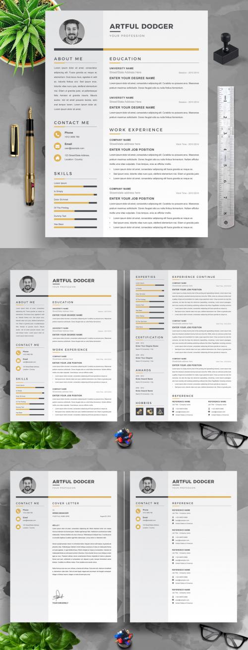 Black and White Resume Layout  - 445633913