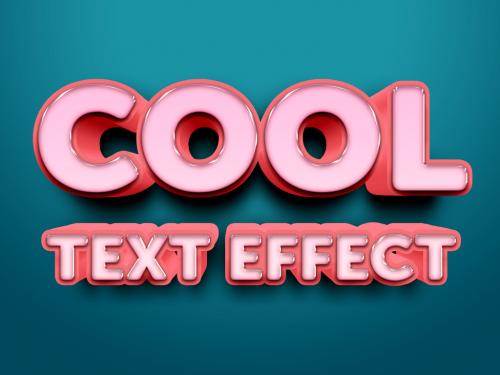 Fresh and Glow 3D Text Effect Style Mockup - 445643386