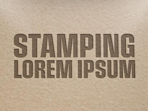 Stamped Paper 3D Text Effect Style Mockup - 445643389