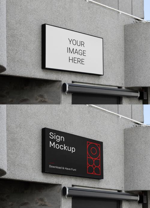 Sign on Building Mockup - 445645274