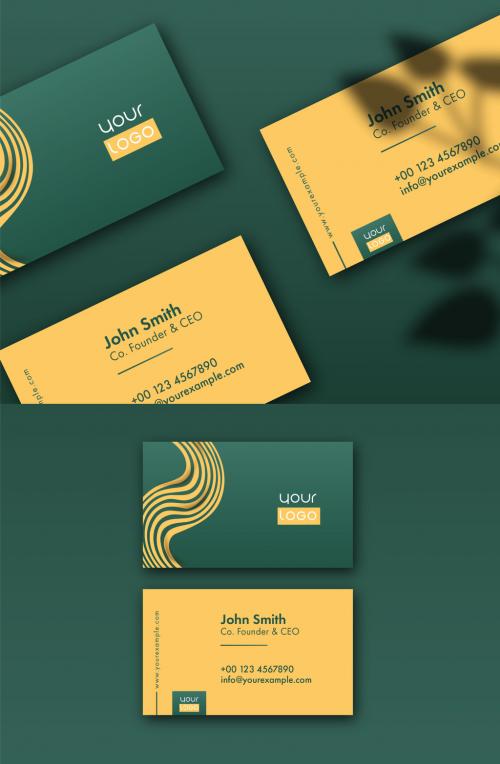 Green and Yellow Business Card - 445645895