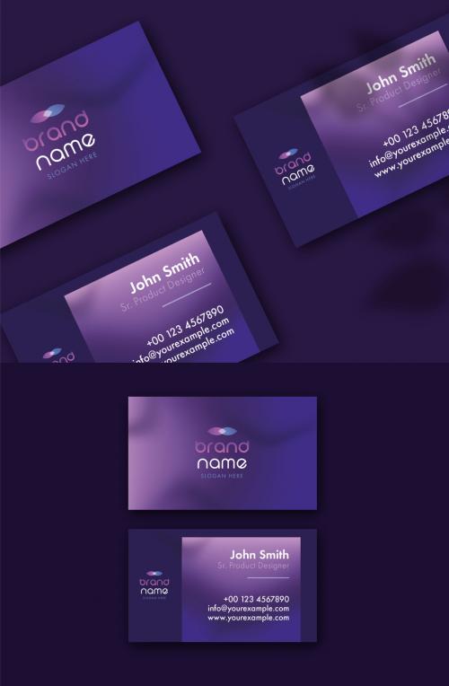 Modern Business Card in Purple Color - 445645898