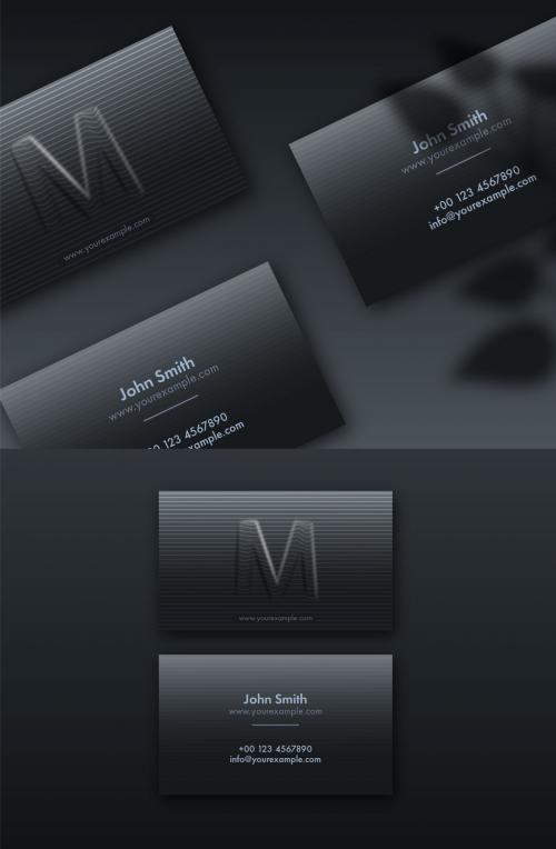 Black Color Business Card Layout - 445645900