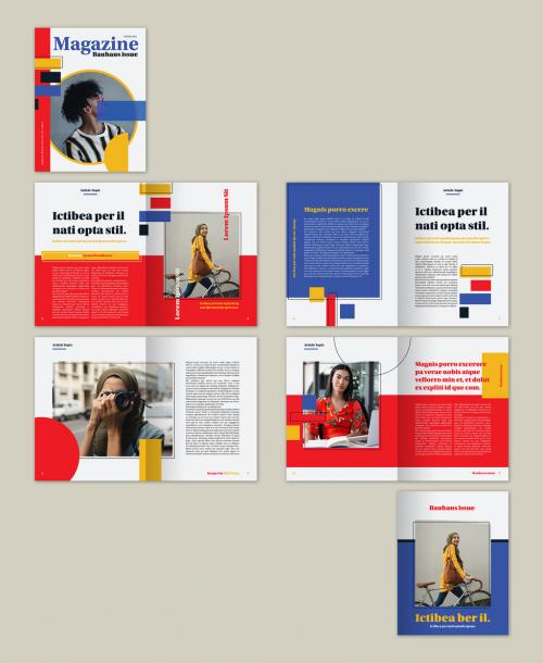 Bauhaus Style Magazine Layout - 446107738