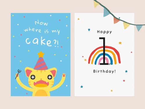 Kid's Birthday Greeting Layout - 447310382