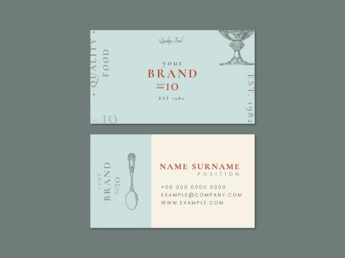 Vintage Business Card Layout for Restaurant - 447310438