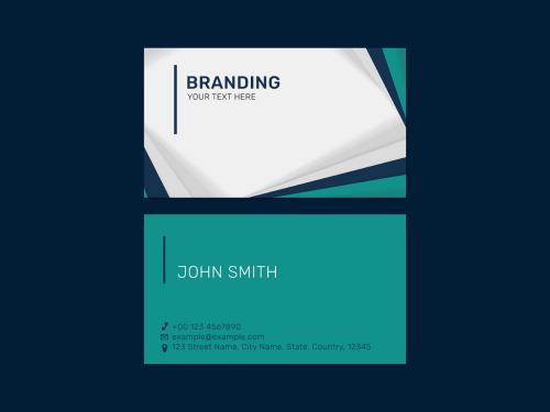 Editable Business Card Layout in Abstract Design - 447310470