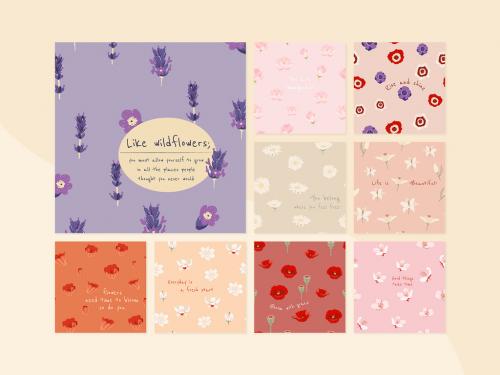 Editable Floral Aesthetic Banner Layout - 447310518