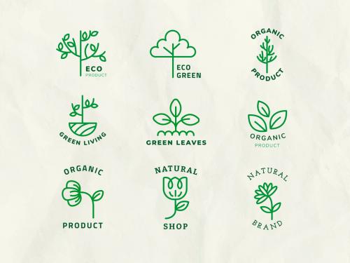 Line Eco Logo Layout Set for Branding - 447310523