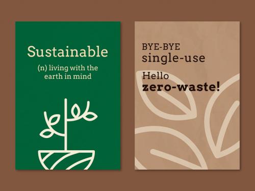 Sustainability Poster Layout with Text - 447310532