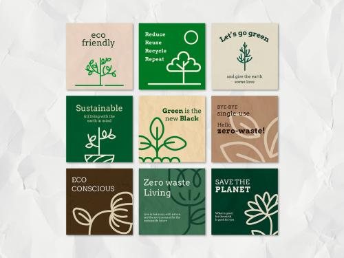 Eco Poster Layout in Earth Tone Design - 447310558