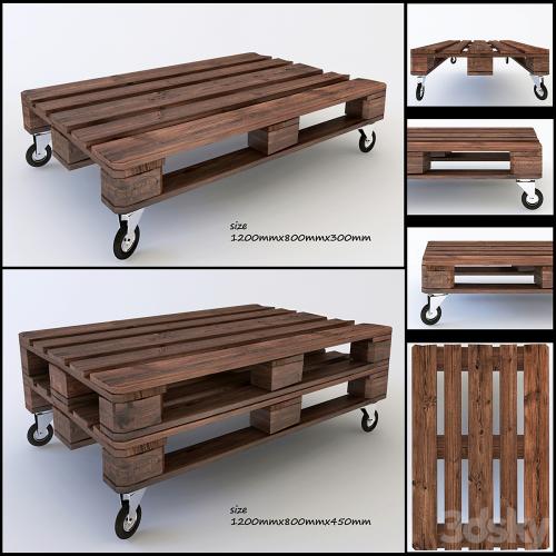 Table of wooden pallets