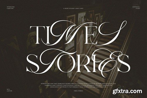 Times Stories Serif and Calligraphy Font Typeface EMR22HY