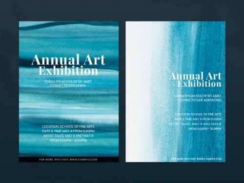 Art Exhibition Watercolor Poster Layout - 447779521