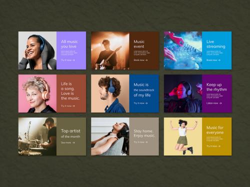 Various Music Advertising Banner Layout - 447779524