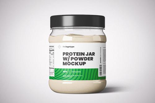 Plastic Protein Jar Mockup