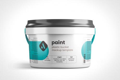 Big Plastic Paint Bucket Mockup