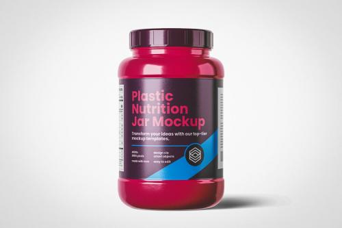 Plastic Nutrition Jar Mockup