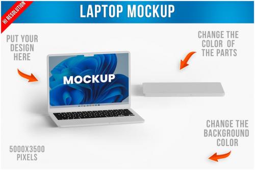 Open and Closed Laptop Mockup