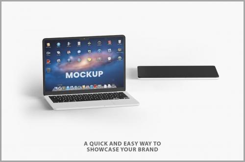 Open and Closed Laptop Mockup