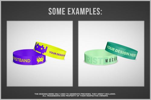 Paper Wristbands Mockup