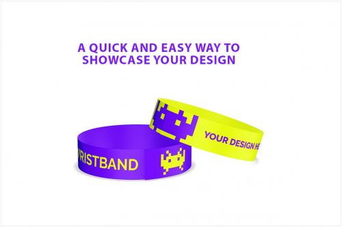 Paper Wristbands Mockup