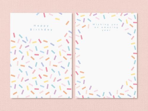 Birthday Greeting Card Layout with Confetti Sprinkles - 447779563