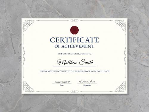 Classy Ornamental Certificate Layout - 447779568