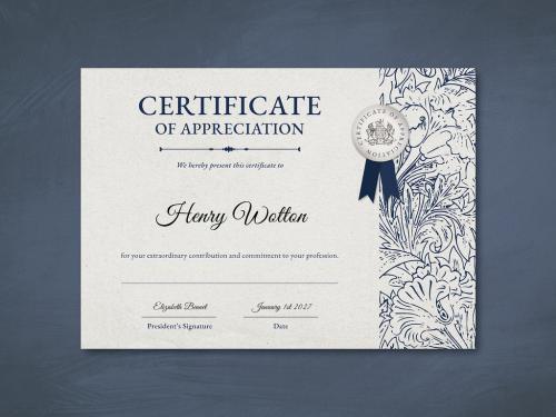 Vintage Floral Certificate Layout - 447779591