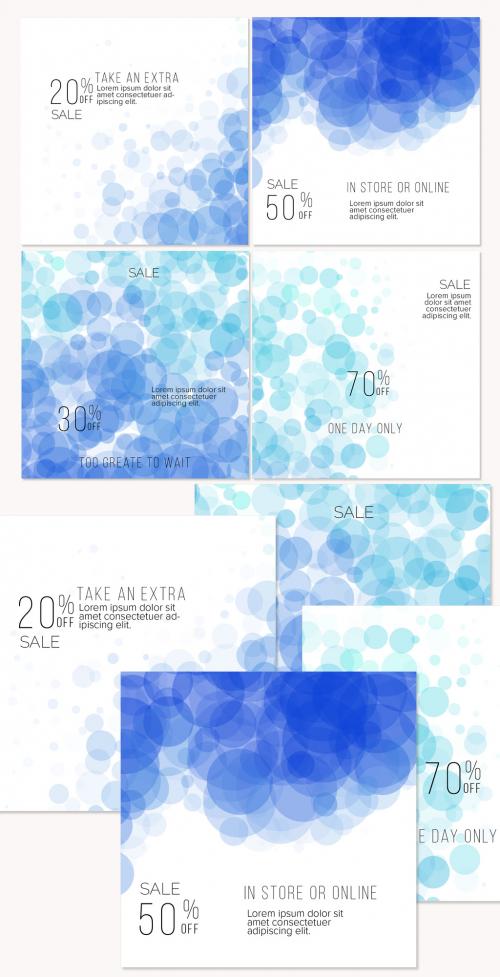 Social Media Post Layout with Bright Transparent Overlapping Circles - 447784773