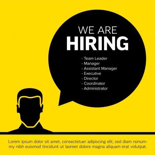 We Are Hiring Minimalistic Yellow Flyer Layout - 447788359