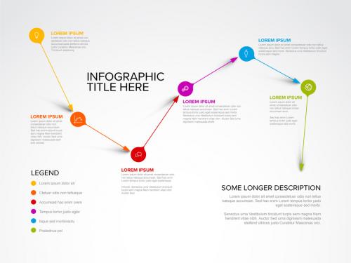 Six Elements Infographic Timeline with Droplet Pointers - 447788367