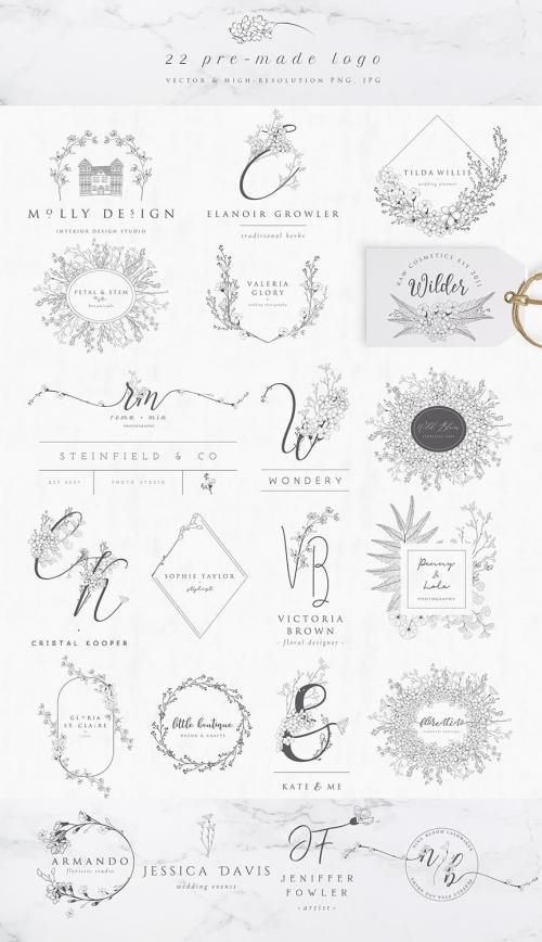 Flowered Monogram & Logo Collection