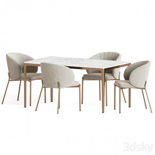 Shell Chair Canto Table Dining Set