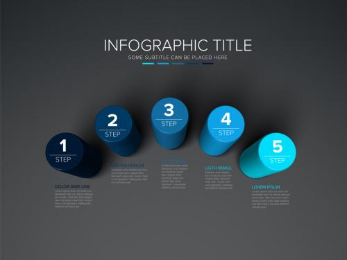 Minimalistic Template with Cylindric Blue Circle Steps - 447788407