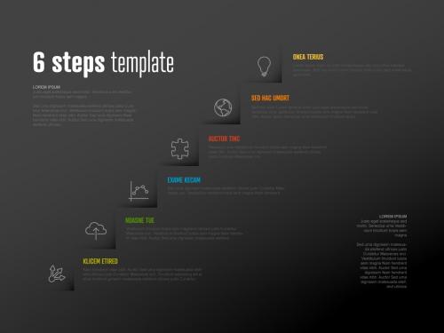 Dark Infogrpahic Steps Diagram Template for Workflow Business Schema or Procedure Diagram - 447788412