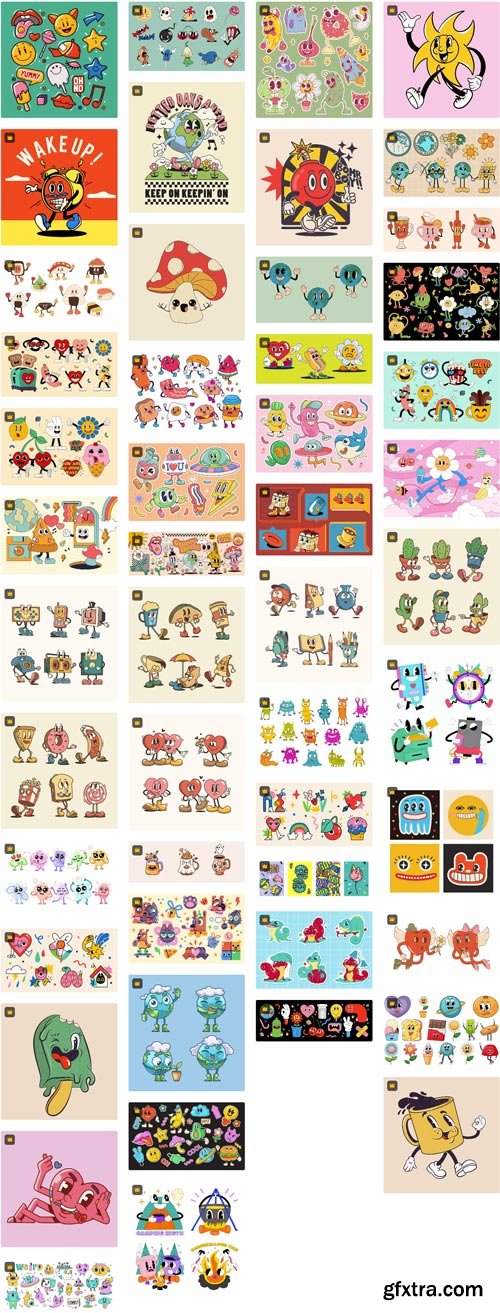 Traditional Cartoon 100xEPS, AI and JPG - Premium Collections