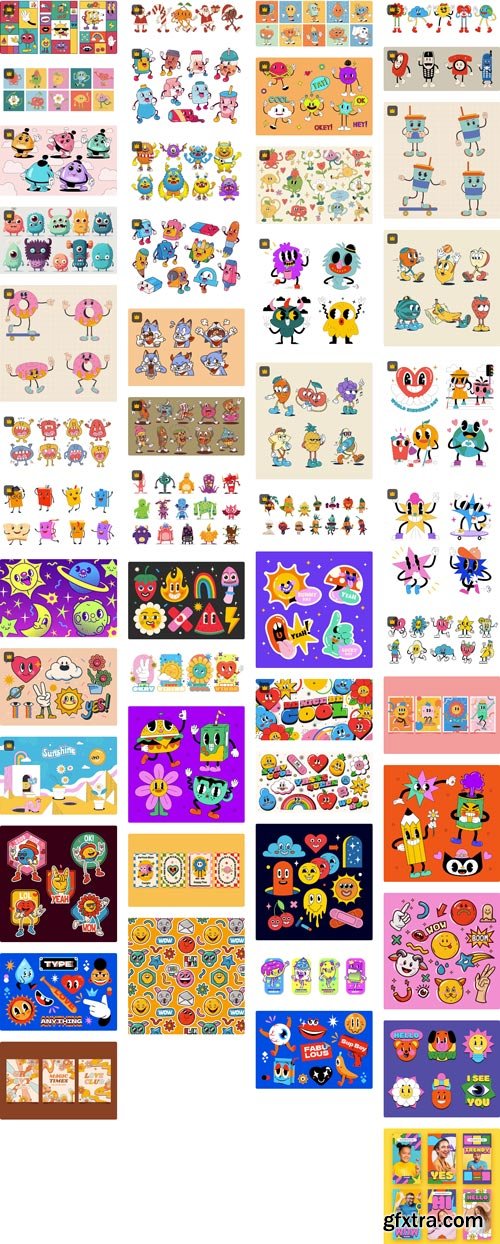 Traditional Cartoon 100xEPS, AI and JPG - Premium Collections