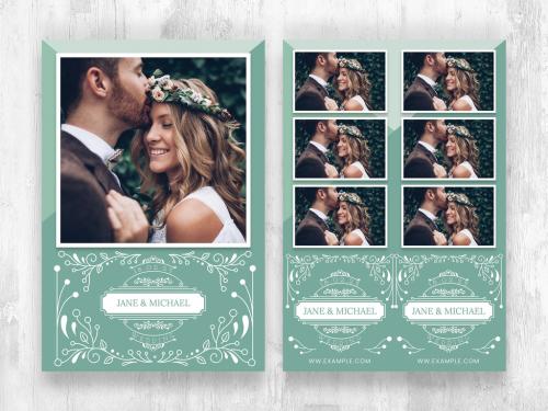 Wedding Photo Booth Layout in Peppermint Green with Ornate Filigree Decorations - 447925458