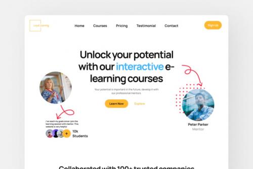 Loyal Learning - E-Learning Dashboard Page