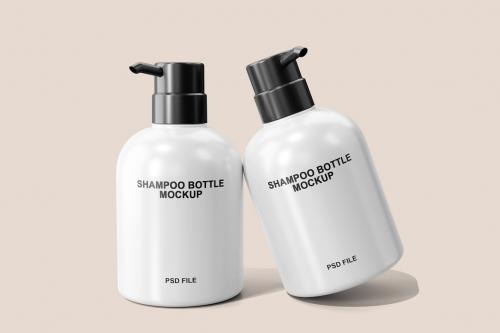 Plastic Shampoo Bottle Mockup Vol.2