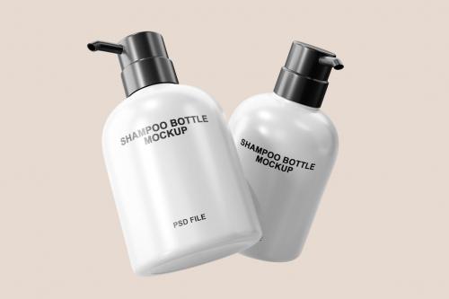 Plastic Shampoo Bottle Mockup Vol.2