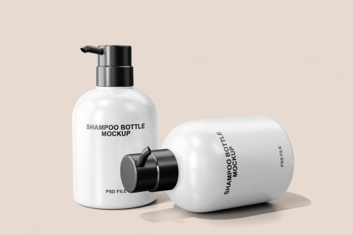 Plastic Shampoo Bottle Mockup Vol.2