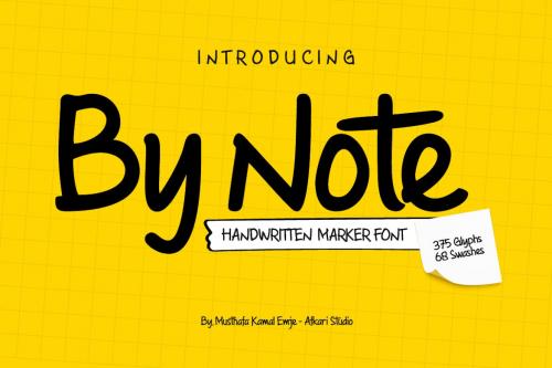 By Note Handwritten Marker Note Font