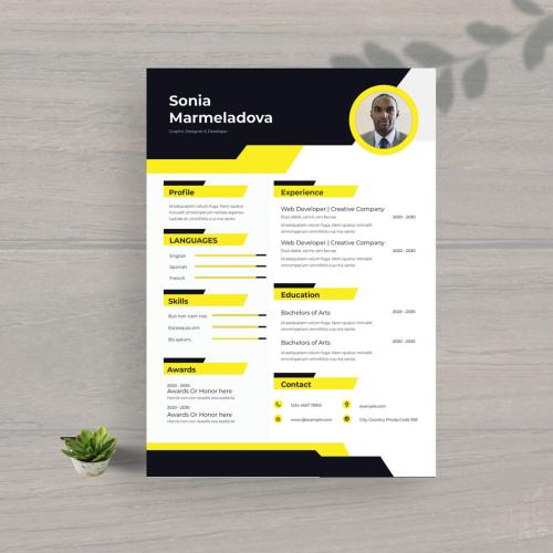 Orange Clean Resume Layout - 448566675